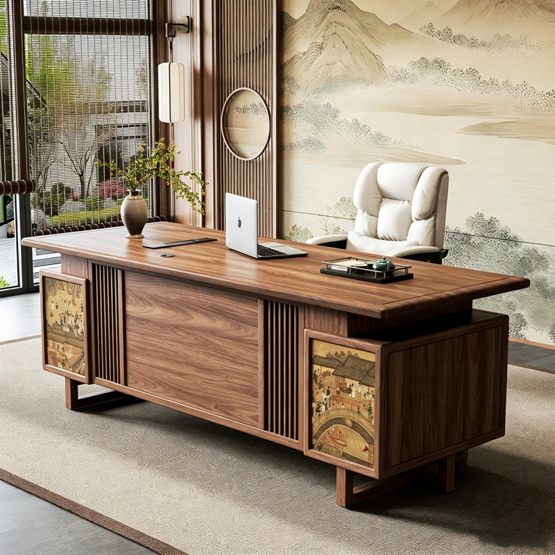 Bureau double 94,49 po, H 29,53 po x l 94,49 po x P 31,50 po