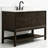 48" Freestanding  Single Sink Solid Wood Dark Brown Oak Bathroom Vanity with Engineered Marble Top-436895778