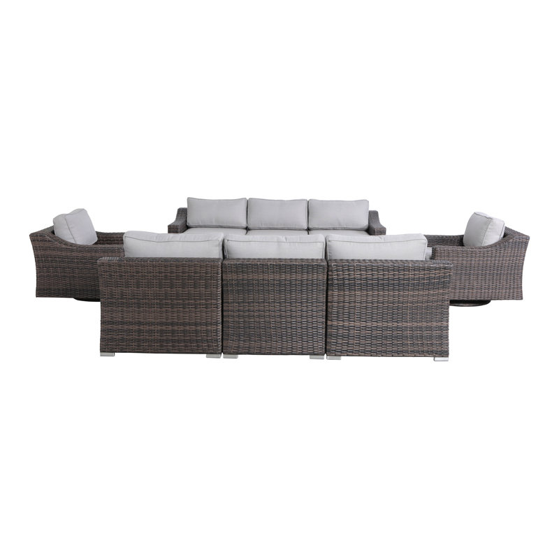 Menkar Wicker Fully Assembled 8 - Person Seating Group with Cushions