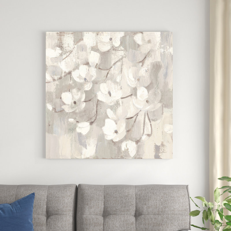 Magnolias au printemps I neutre, H 36 po x l 36 po x P 1,25 po