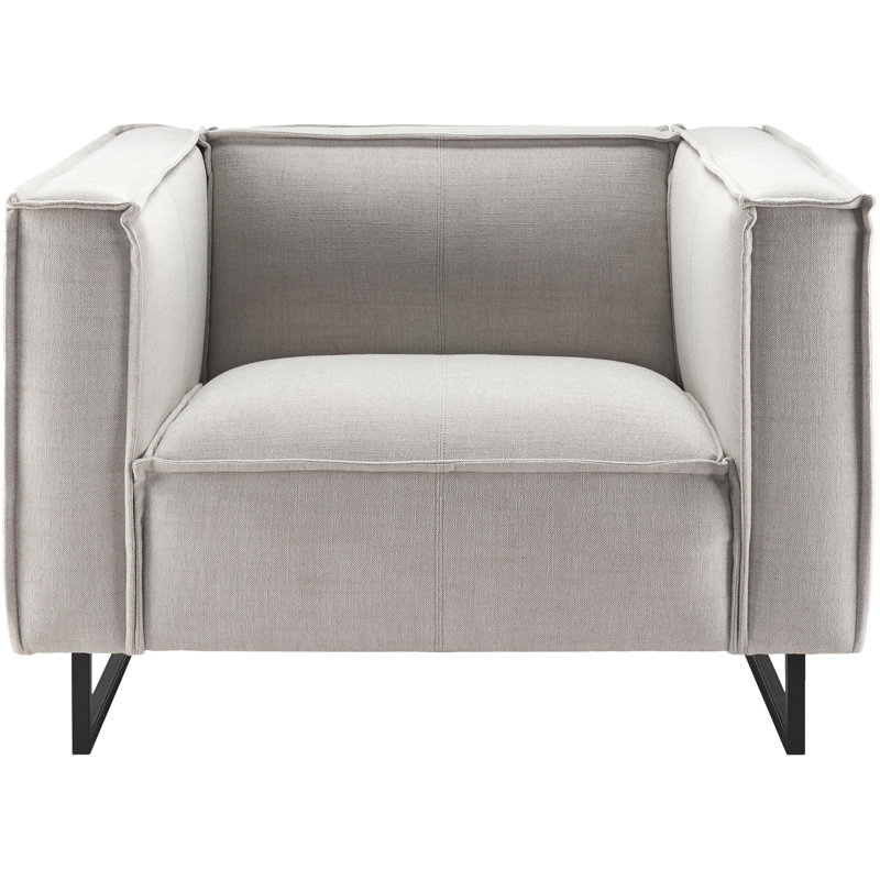 Aynsleigh Modern Accent Chair, White Genuine Leather