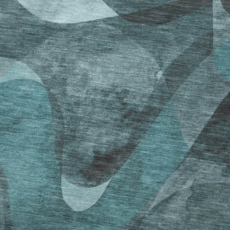 Jeté en sherpa Addison, Bleu sarcelle abstrait