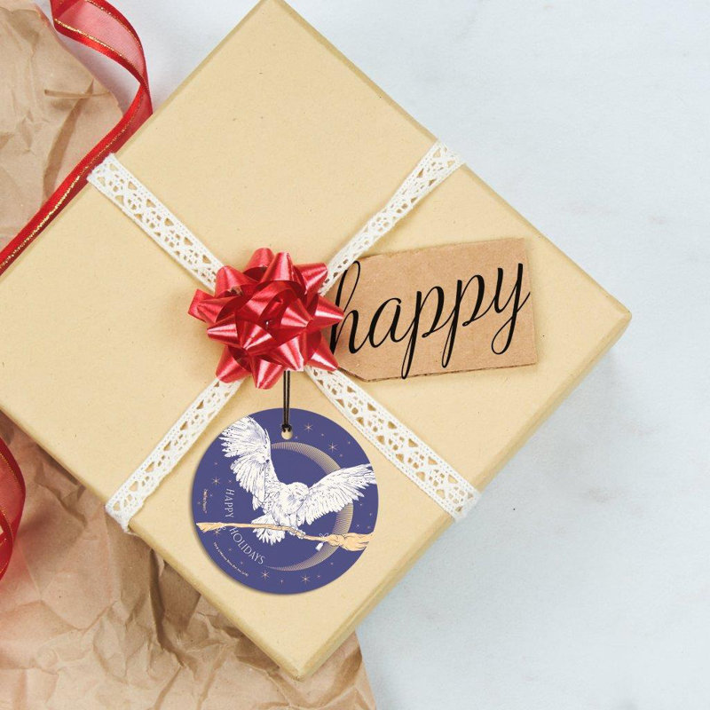 Harry Potter Happy Holidays Hanging Glass Print