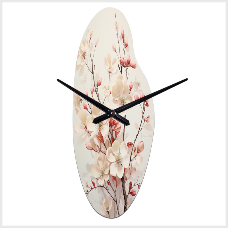 Horloge murale incurvée blanche Larabee Harmony III, Grand