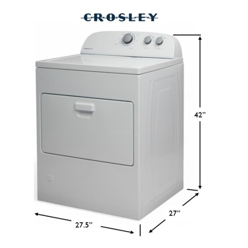 7 Cu. Ft. Vented Front Load Gas Dryer In White, Natural Gas