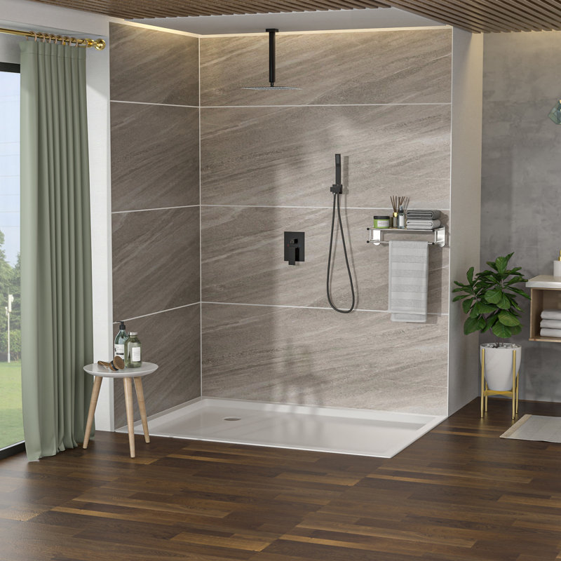 Douchette de plafond de 10 pouces - Bronze huilé avec poignée et débit d'eau réglables 1,8 gal/min