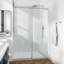 Porte de douche coulissante simple sans cadre de 62 à 67 po x H 76 po avec verre trempé transparent de 3/8 po (10 mm), film incassable et localisateur de trou d'installation - Rail supérieur carré-123951208