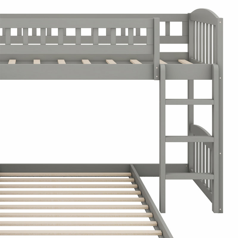 Lit superposé avec glissière Stairway, Gris