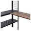 Lit mezzanine double en métal avec bureau et tablettes intégrés, structure en acier robuste, lattes en bois sans bruit, garde-corps en textilène, doubles échelles
