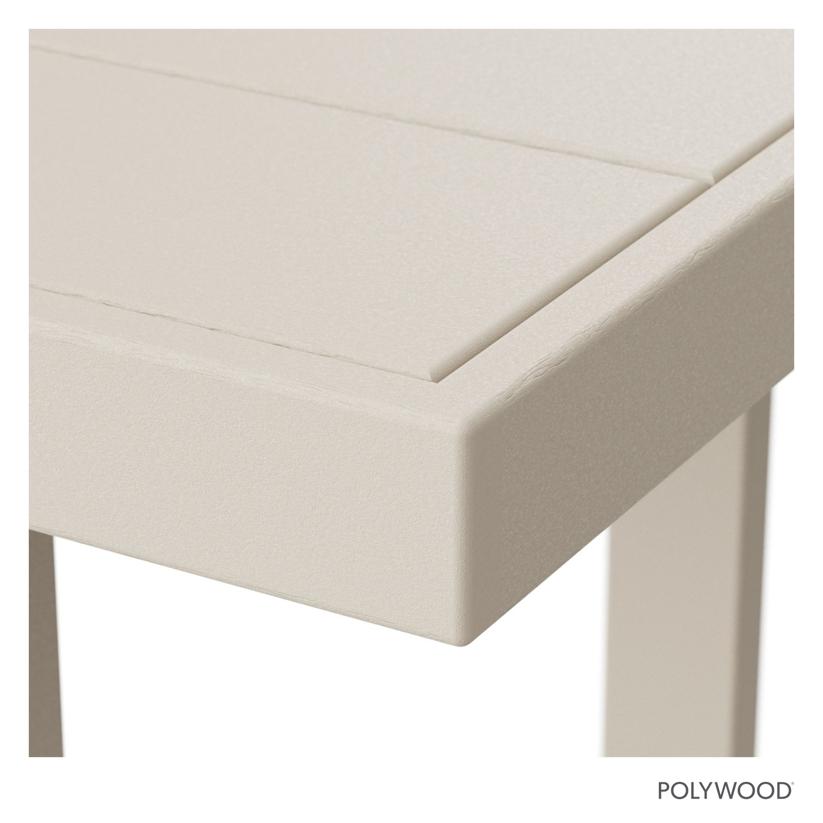 POLYWOOD® Edge 78" Patio Dining Table, Cream