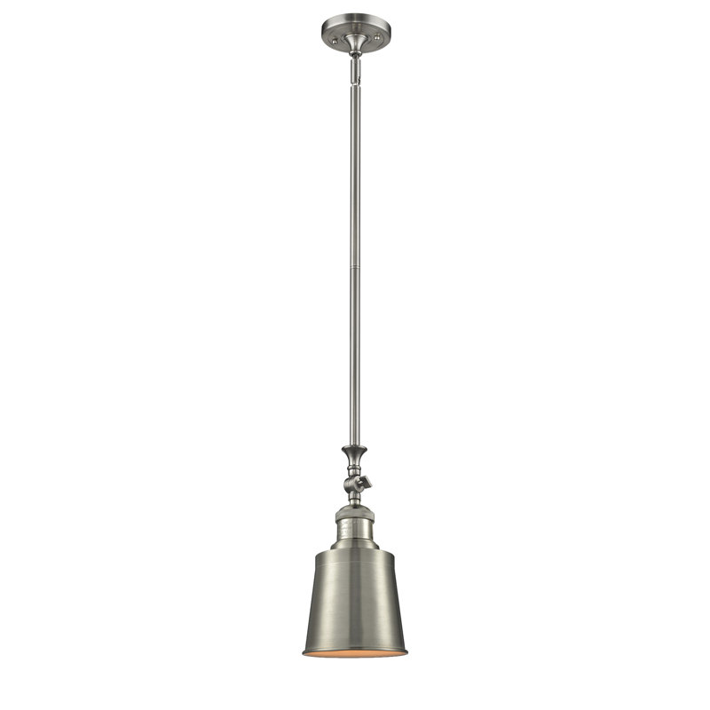 Lavender Hill 1 - Light Single Pendant, Brushed Satin Nickel, Brushed Satin Nickel, 6 Watt Vinage LED Bulb