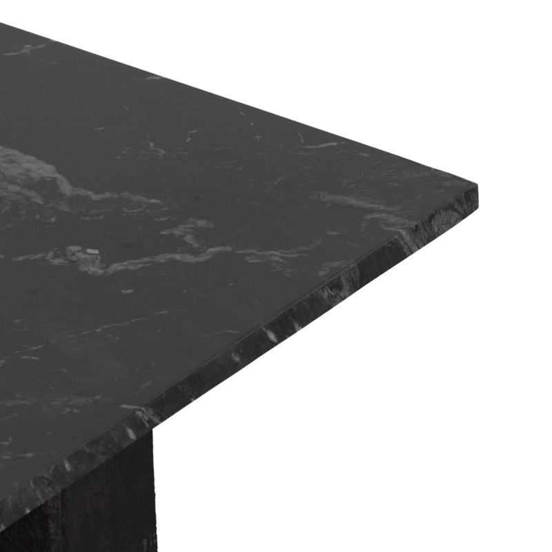 Terrell Black Marble and Aluminum End Table