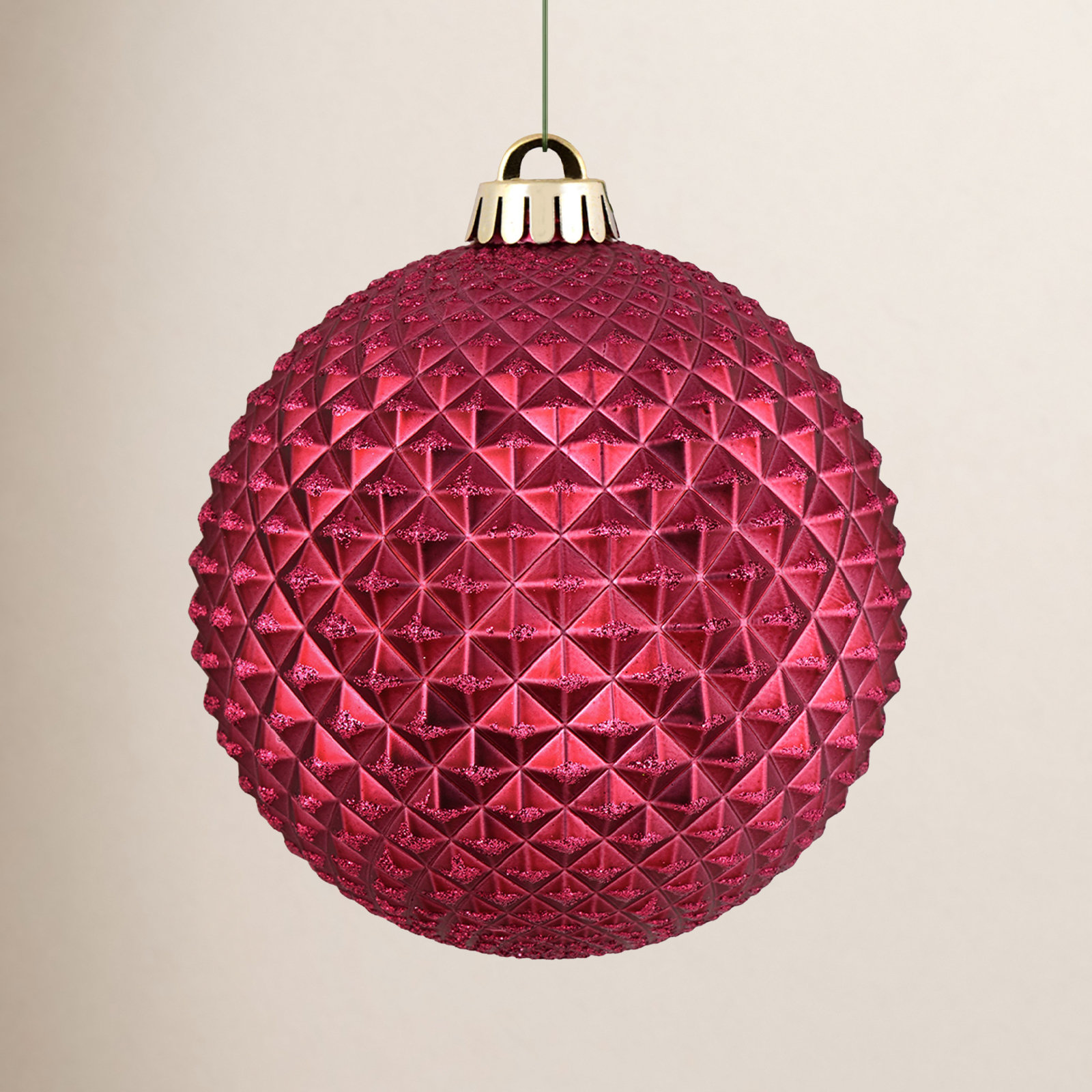 4" Shatterproof Bauble, Berry Red