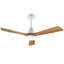 Ventilateur de plafond en bois massif de 52 pouces avec lumière DEL à intensité variable intégrée, télécommande, moteur à courant continu réversible, blanc doux