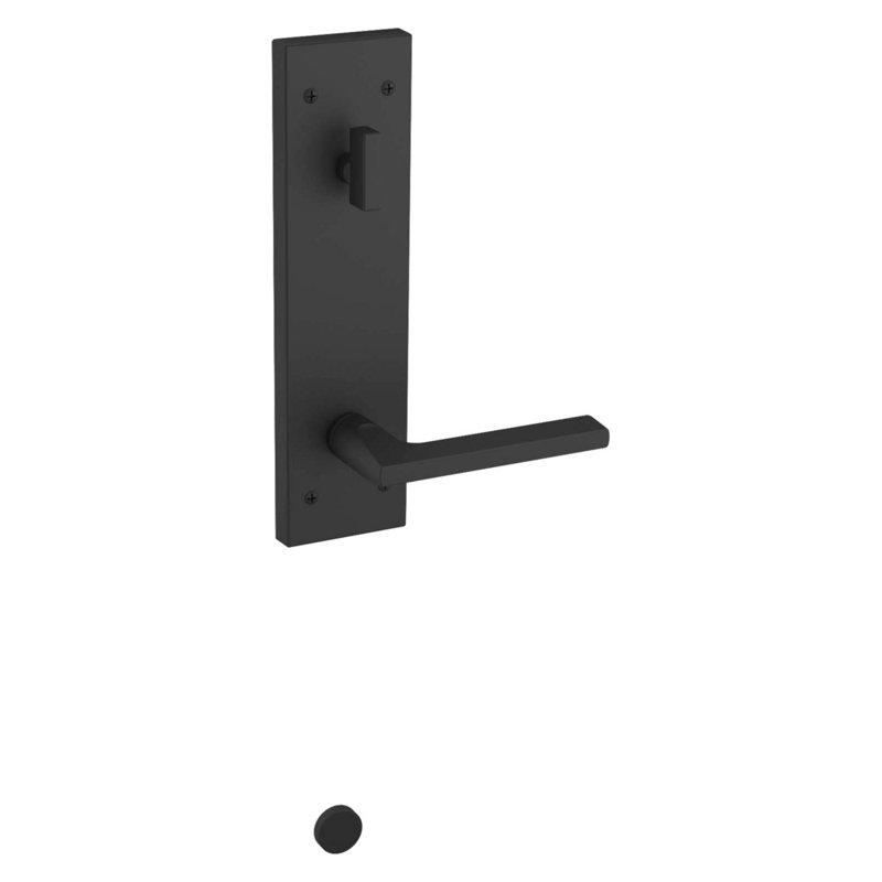 Satin Black Modern Single Cylinder Handleset with Lever