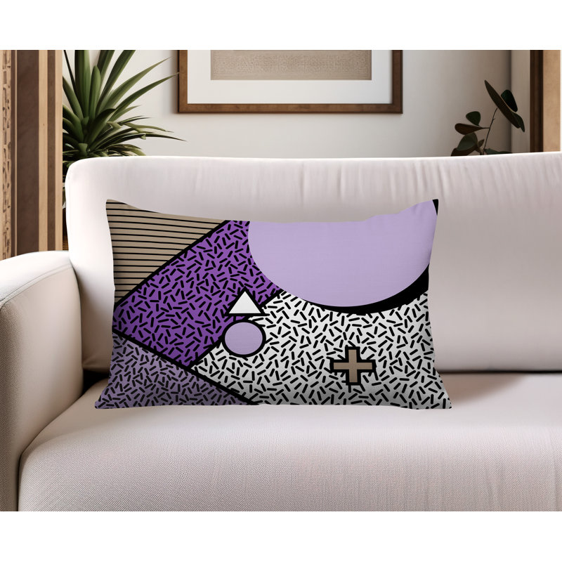 Coussin lombaire réversible intérieur / extérieur Zestra, Rectangle H 18 po x l 25 po, Mauve