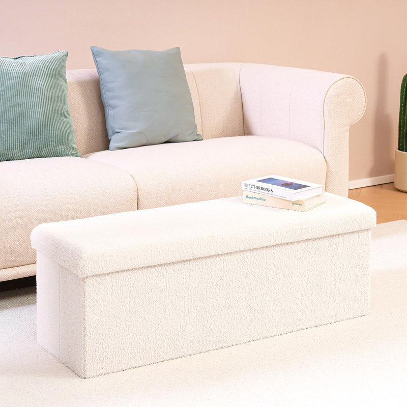 Storage Ottoman Bench, White