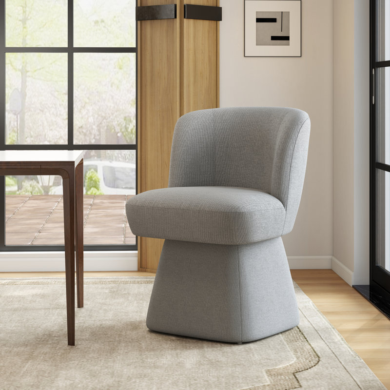  Upholstered Swivel Dining Chair, Gray