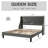 Bowdoin Modern Linen Upholstered Wingback Platform Bed with Wooden Slats-47617073-47617074