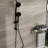 Matte Black Shower With 8 Hand Shower, Adjustable Rod & Holder Dual Head 8 Modes, Slide Bar Hose