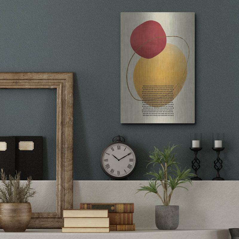 Art mural en métal de luxe «Abstract Geometric 21» par Gary Williams, art mural en métal, H 16 po x l 12 po