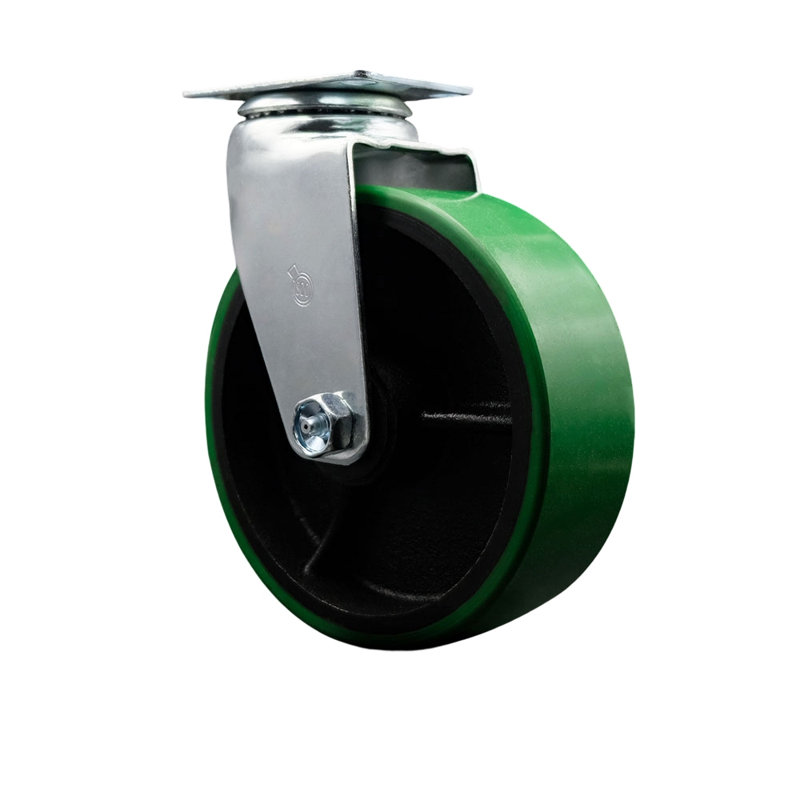 Poly on Cast Iron Caster, Green