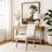 Upholstered Dining Chair with Light Wood Finish