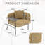 Chaise de bureau en lin rembourrée avec plateau et table d'appoint-1185713378