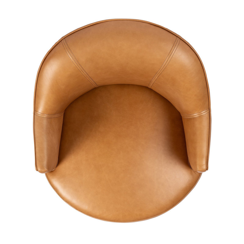 Aurora 26" Wide Swivel Armchair, Sonoma Butterscotch Genuine Leather