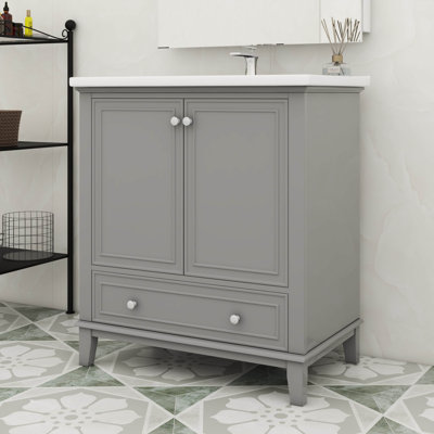 Meuble-lavabo 30 po avec évier encastré encastré et tiroir