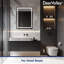 Miroir de salle de bain / meuble-lavabo moderne sans cadre à DEL de 32 po x 24 po avec fonction réglable 3 couleurs, fonction mémoire, anti-buée, contrôle du mode horaire DeerValley-102505968