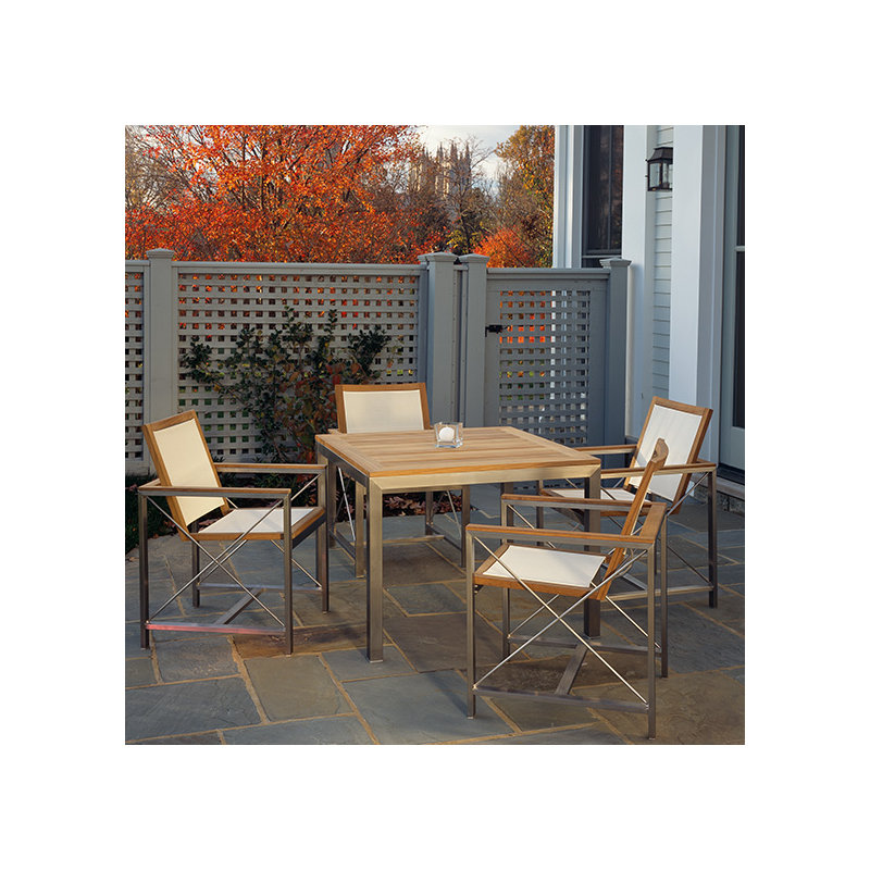 Tiburon Square Solid Wood Dining Table, None Electropolish