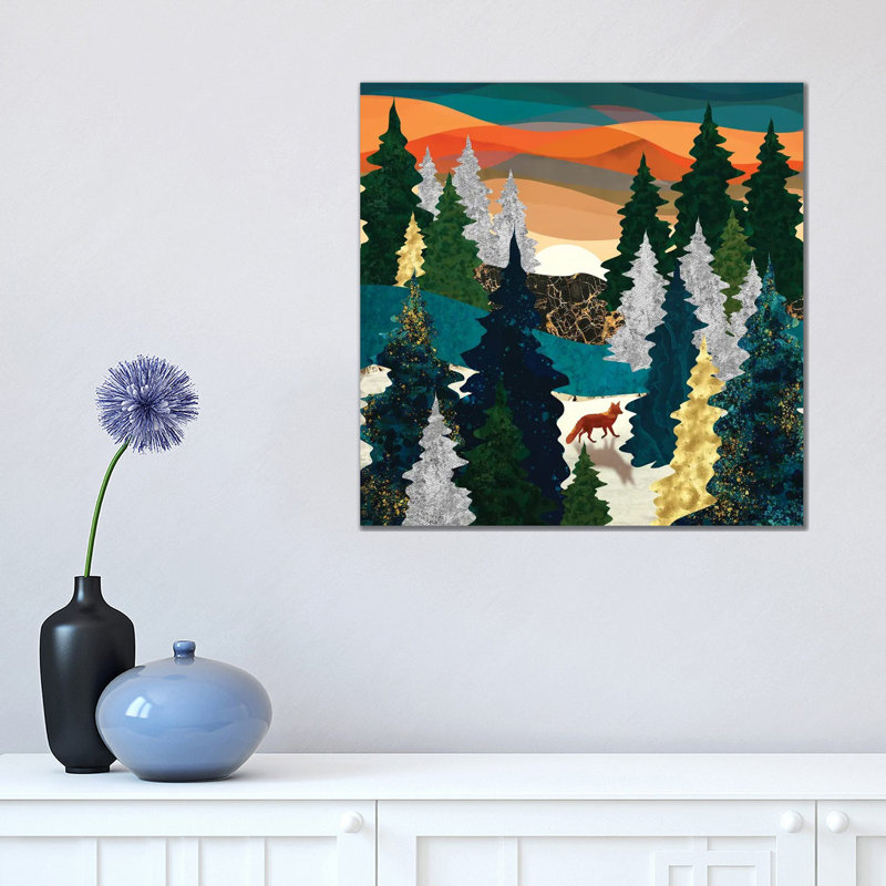 Amber Fox - Print on Canvas, Wrapped Canvas, 45.72 cm H x 45.72 cm W x 1.91 cm D
