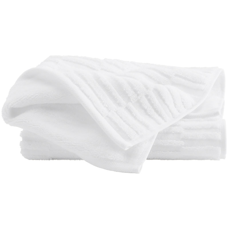 Bath Linens Hand Towel with Tatami Weave, White