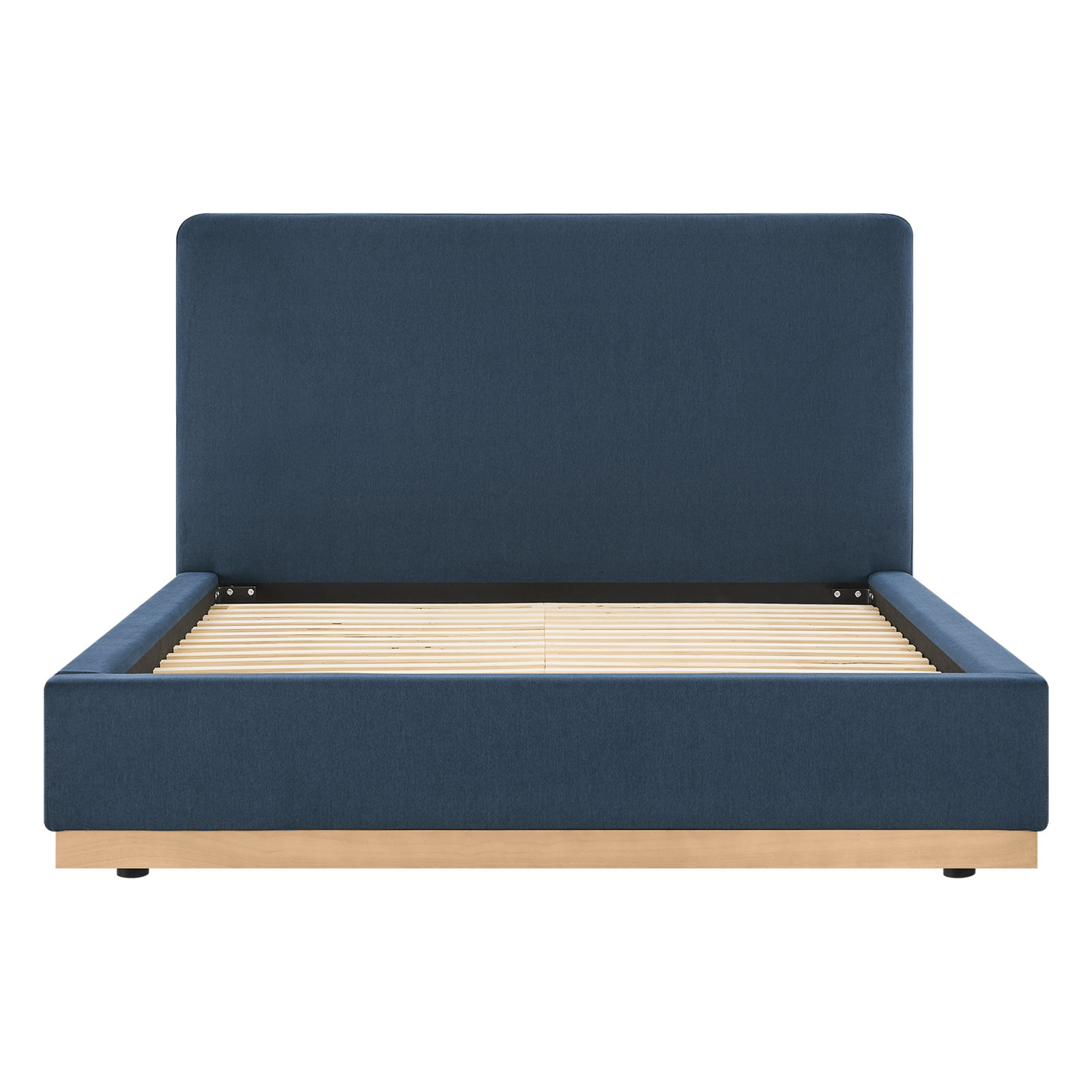 Grounded Upholstered Platform Bed, Queen, Navy