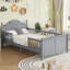 Lit pour enfants, lit plateforme en bois avec tête et pied de lit-268141170-268141171