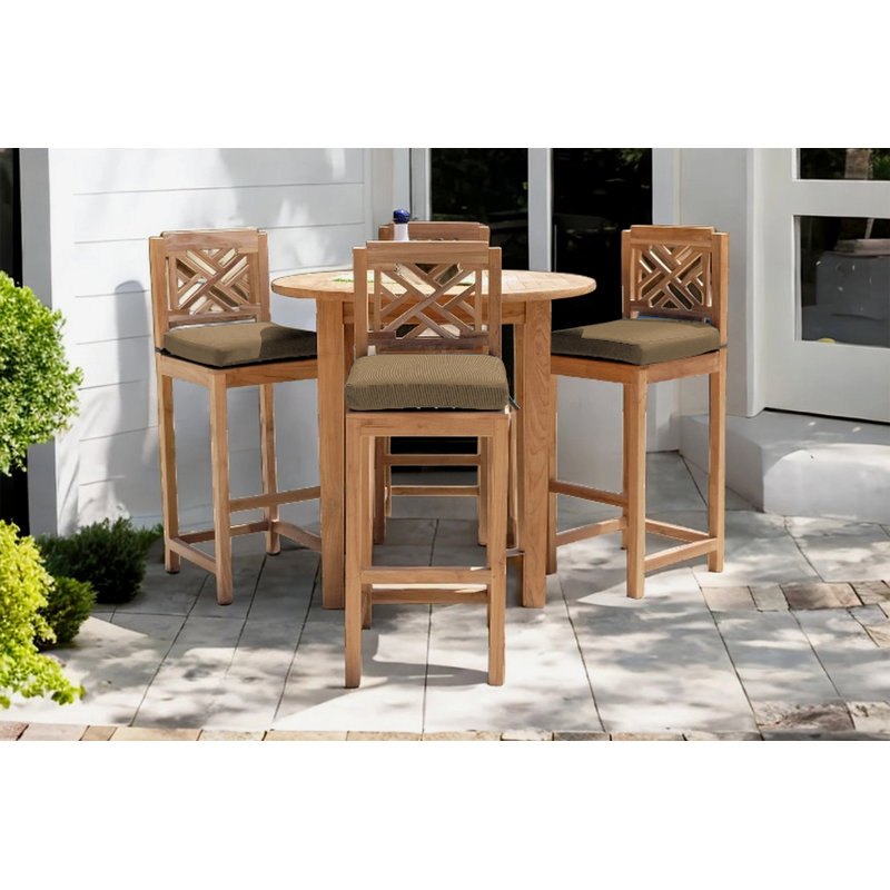 Ensemble de bar en bois massif avec tabourets Monterey, Saphir