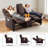Manual Reclining Loveseat With Center Console, Cup Holders & Storage, Push-Back Recliner Sofa With Pillows For Living Room-226831569