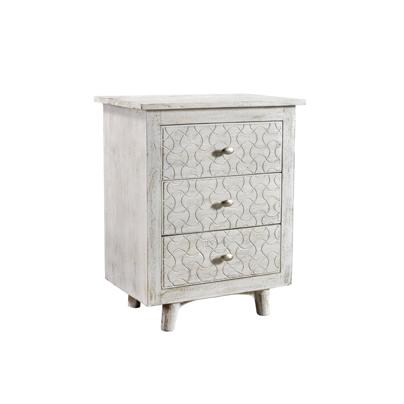 Endsley 24'' W Solid Wood Nightstand, White