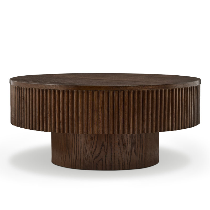 Vivid Wooden Round Chaunce, Dark Brown