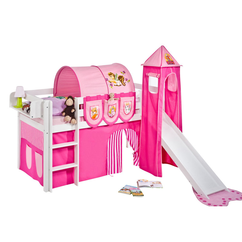 Filly European Single (90 X 200 Cm) Mid Sleepers Themed Beds with Built-in Ladder Included, Single (3')