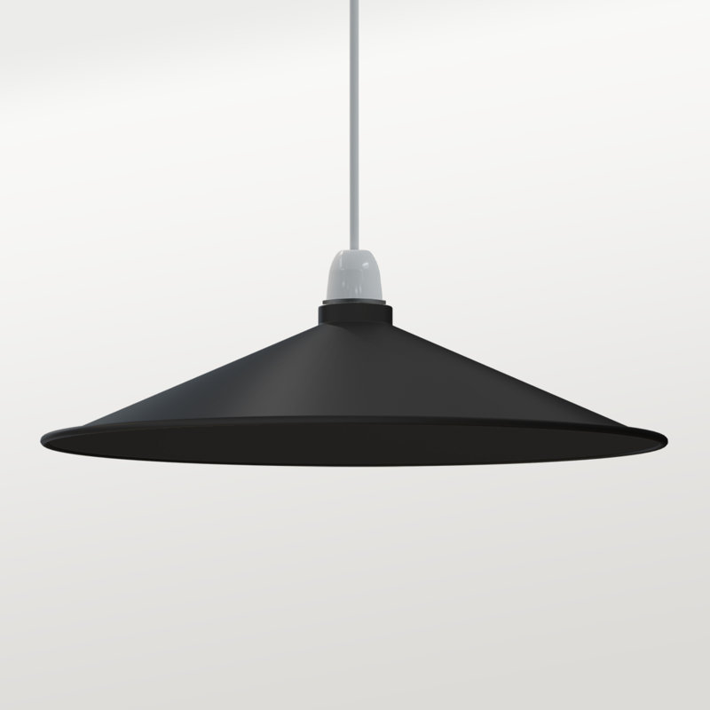 19.05cm H Metal Cone Lamp Shade ( Screw On ) in Black