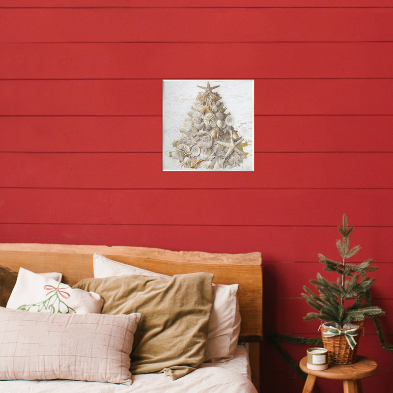 Rustic Holiday Seashell Tree Wall Plaque, design by Sasha