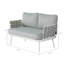 Causeuse en acier avec accoudoirs en corde tissée et table basse-84626025-84626024