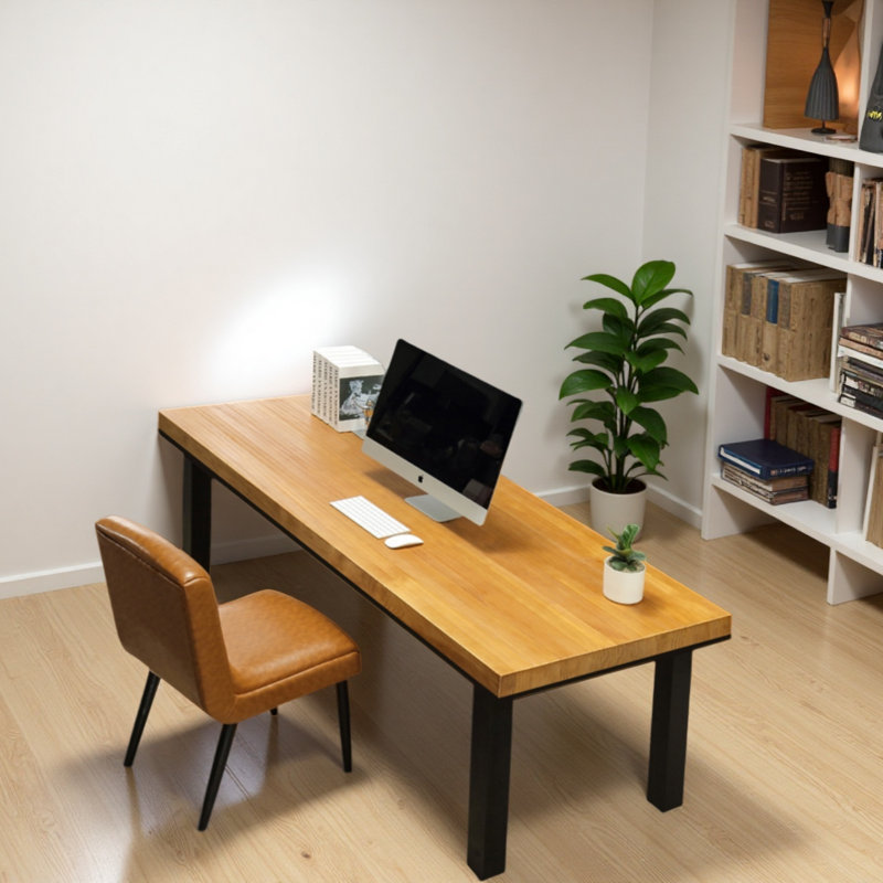 Bureau rectangulaire en bois massif épaissi, H 29,53 po x l 78,74 po x P 31,5 po