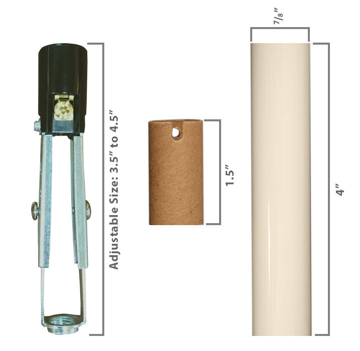 Ensemble de douille lustre, Blanc, 6