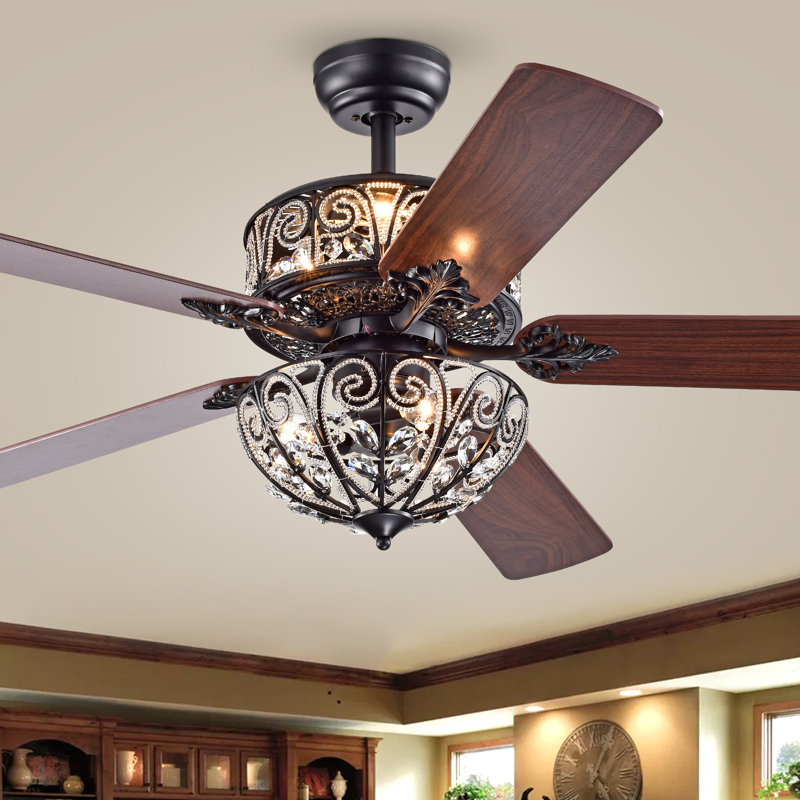 Hennis 52'' Ceiling Fan with Light Kit, Remote Control, Matte Black