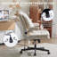 Chaise de bureau ergonomique à pieds croisés avec accoudoirs réglables et pivotant à 360 ° pour le bureau à domicile, capacité de 350 lb-1578636083-1578636088