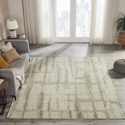 Tempo Gridline Mirage Hand-Knotted Wool Area Rug