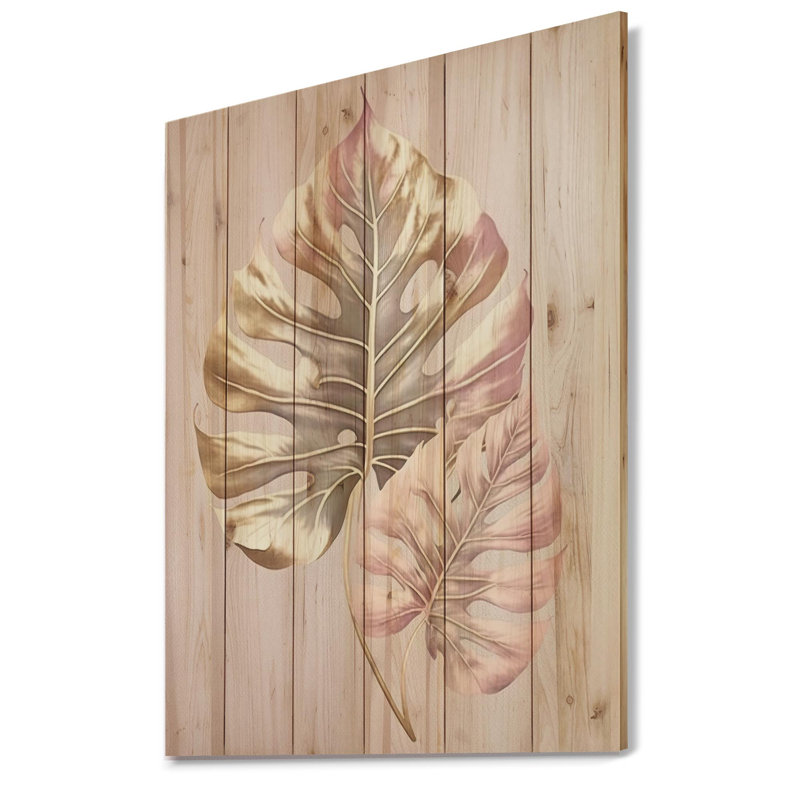 Feuille III - impression sur bois sans cadre, H 32 po x l 16 po x P 1 po